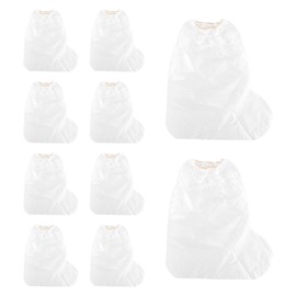 Bojueshaw 10pcs Disposable Shoe Covers,Waterproof & Non-Slip Plastic Overshoes for Men/Women Rainy Days,Cleaning &Outdoor Activities(Transparent)