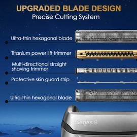 Shaving Heads Series 9, 92M Series 9 Shaving Head Replacement Part for Series 9 Compatible with Razor Men Series 9 9050cc, 9280cc, 9370cc, 9070cc, 9290cc, 9075cc, 9295cc, 9376cc, 9385cc, 9080cc