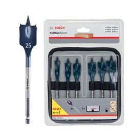 Bosch SELFCUT FLAT WOOD BIT SET, 6PC 2608595425
