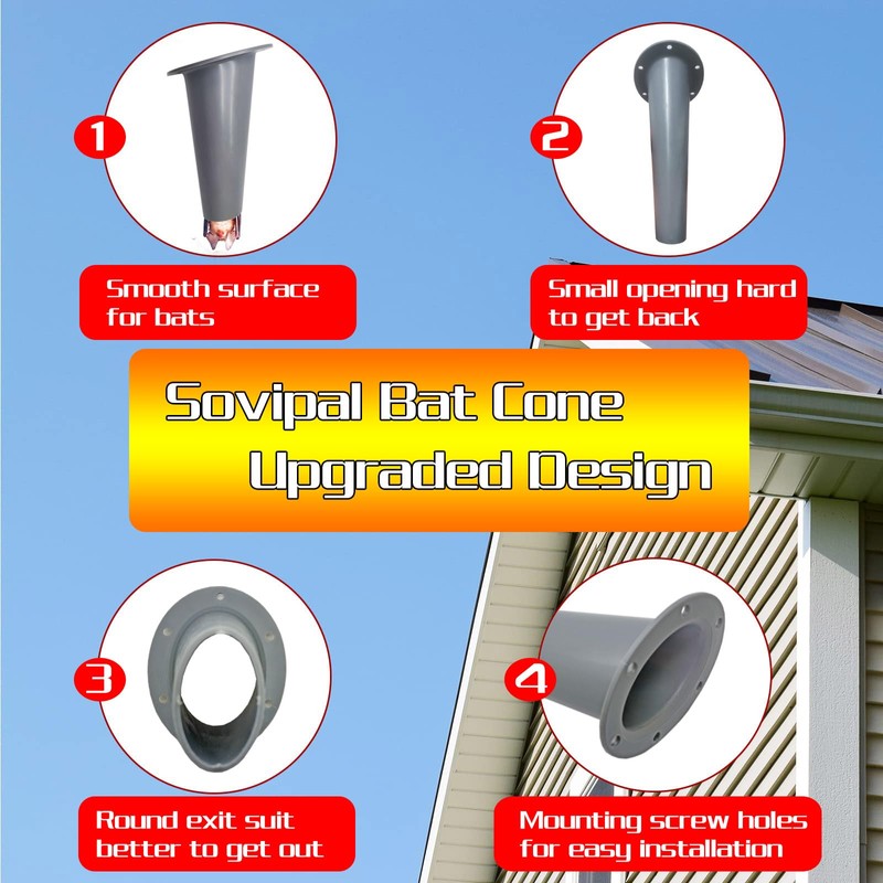 4 Pack Bat Exclusion- Bat Cone- One Way Bat Door-