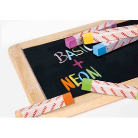 Eberhard Faber Colori 526012 Blackboard Chalks in 6 Basic and 6 Neon Colours, in Cardboard Case, Easy Wipe Clean Blackboard Chalk, Dust-Free, for School and Leisure