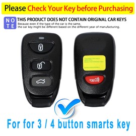 Syodiesn Key Fob Cover Soft TPU with Keychain Shell Protective Key Fob Case 4 Buttons, White