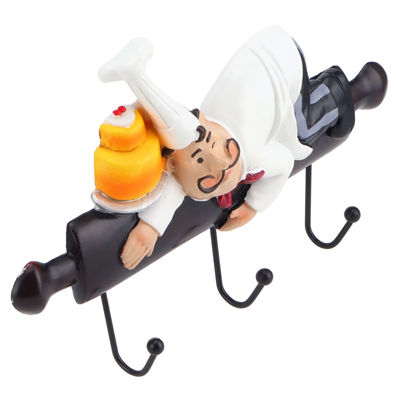 Wall Hook Cartoon Chef Figurine SelfAdhesive Hanger Hotel Dining Room