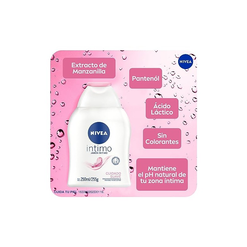 NIVEA Jabón Íntimo Femenino Cuidado Suave (250 ml) con Extracto