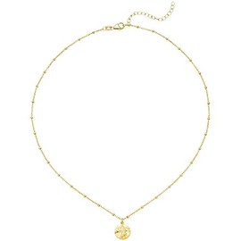 JOBO Women's 925 Silver Gold-Plated St Christopher Pendant Necklace 43 cm, Silver