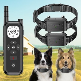 Wireless Dog Fence System, Invissible Fence for Dogs with Training Collar 185 Days Standby Time, Waterproof & Flash Light Portable Dog Perimeter Collar with 3 Training Mode for 2 Dogs Large Medium