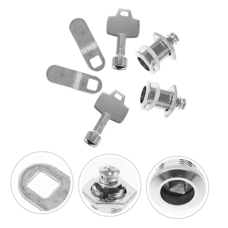 Kisangel 4sets Garbage Can Lid Lock Replacement Keys Triangle Key