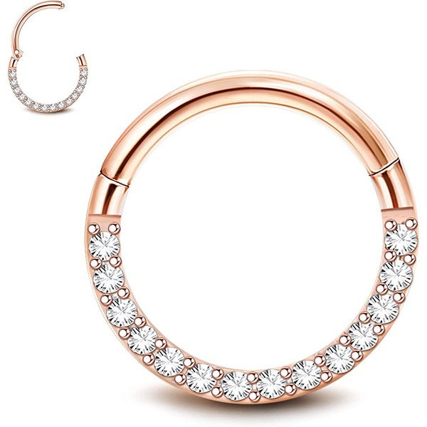 Surgical Titanium One Click Segment Ring Coating Body Piercing Cartilage