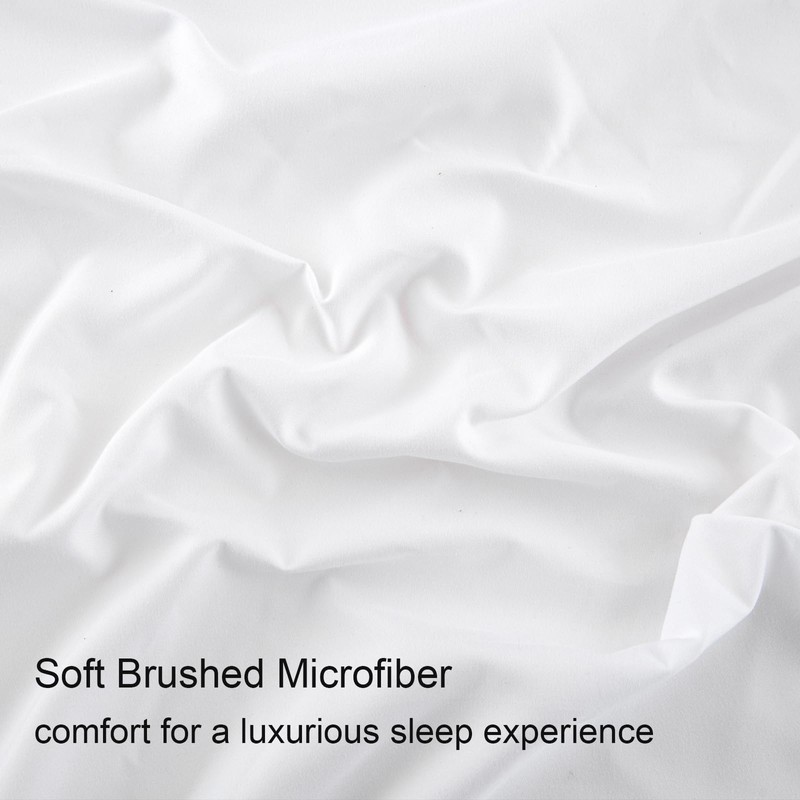 Soifox Double Fitted Sheets 40 cm Extra Deep Pocket White