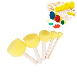 Round Sponge Brushes,20 Pcs Sponge Paint Brush 5 Sizes Paint Template Tools Wooden Handle Foam Brush Sponge Painting Tools Mushroom Head Painting Brushes For Graffiti Diy Crafts
