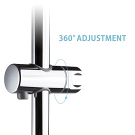 Shower Bracket 18mm ABS Chrome Hand Shower Holder Universal Replacement Handheld Shower Holder Adjustable Shower Rail Head Slider Clamp Bathroom Mount Kit for Standard Round Shower Riser Rail Mount