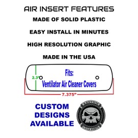 Kustom Cycle Parts Don't Tread on Me Air Cleaner Cover Insert. Replaces Stock Harley Davidson M8 / 114 Insert. (Black)