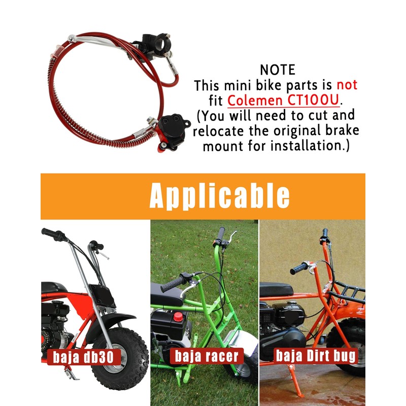 Mini Bike Hydraulic Disc Brake Caliper Kit Compatible with Baja
