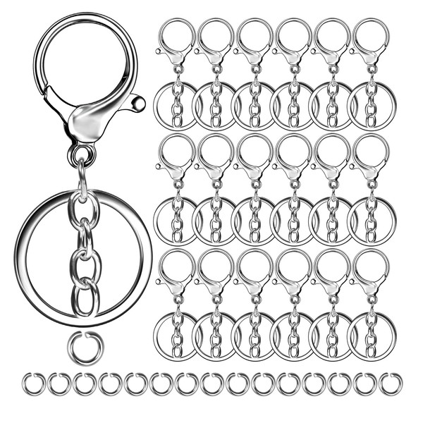 40Pcs Keyring Clip with Key Rings Kit 20 pcs Open