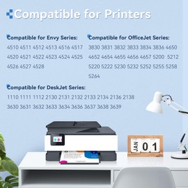 OEGGOINK 63XL Ink Cartridges Black and Color Compatible for 63XL Ink Cartridges Combo Pack Fit for Officejet 3830 4650 5255 4655 Envy 4520 4512 Deskjet 3636 3630 1112 2130 1110 Printer (2 Pack)
