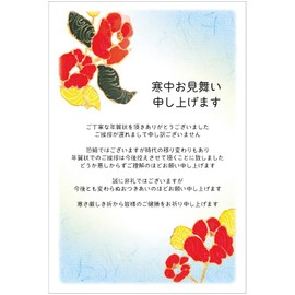 [Made in Tantan] Sympathy Postcard Set of 10, Includes Stamps, New Year's Cards, Printed Sentences to Quit New Year's Cards (k818 Camellia (10 Cards Made in Japan))