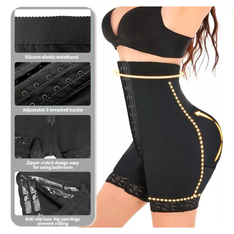 KH Faja Short Levanta Glúteos Moldeadora Broches Cierre Figura