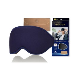 (Developed in collaboration with a sleep specialist doctor) Eye Mask, 100% Light Blocking, For Sleeping, Travel, Eye Pillow, Includes Carrying Bag, Navy