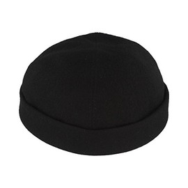 Bullani Docker Cap | Docker Hat | Sailor Hat Made of 100% Wool - Made in Germany - Comfortable & Skin-Friendly, black