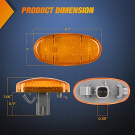 Nilight Wheel Fender Side Marker Lights 4 PCS 3 LED Red Amber Front Rear Clearance Light Plug And Play PC Lens Compatible With 2011-2022 F250 F350 F450 F550 Super Duty