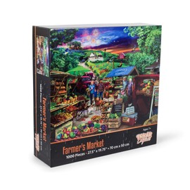 Farmer's Market Country Bumpkin Puzzle for Adults and Kids | Difficult 1000 Piece Jigsaw Puzzle Toy | Fun Quarantine Gifts | Interactive Brain Teaser for Game Night | 28 x 20 Inches