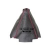GEAR GAITER BLACK LEATHER WITH RED STITCHING