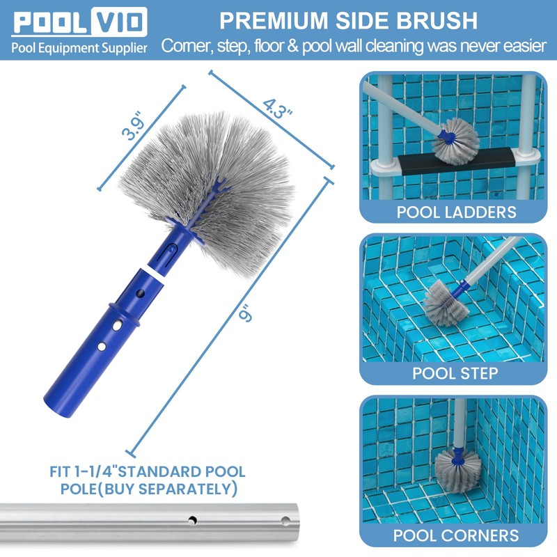 Poolvio Upgraded Pool Cleaning Kit – Weighted Vacuum Head with