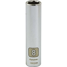 Dynamic Tools 1/4" Drive 6 Point Metric, 8mm Deep Length, Chrome Finish Socket