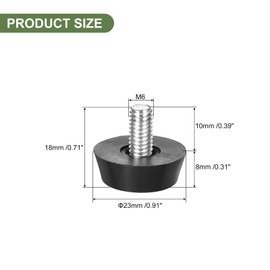 uxcell Adjustable Furniture Levelers, 20Pcs M6x10x23mm Furniture Leveling Leg Screw in Threaded Furniture Glide Leveling for Table, Chair, Furniture Legs, Black