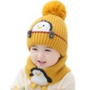 Kids Beanie Hat & Scarf Set with Penguin Design, Warm