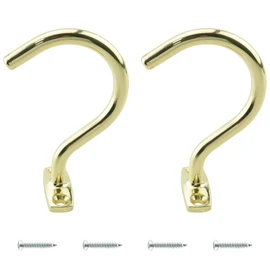 WHYHKJ 2pcs Bridge Stick and Ball Rack Hook Snooker Billiard Table Board Cue Hook Bridge Stick Pool Rack with 4 Mounting Screws for Billiard Snooker Tables, Golden