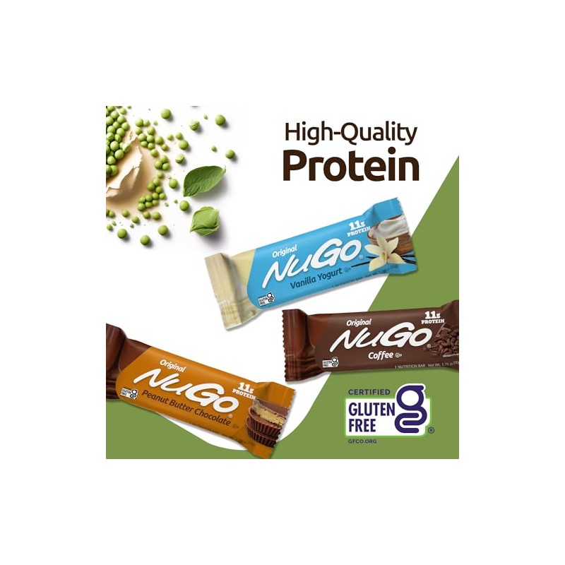 NuGo NuGo Protein Bar, Peanut Butter, 11g Protein, Gluten Free,