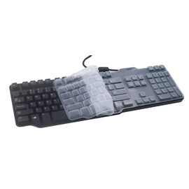 Silicone Keyboard Skin Cover Compatible for Dell RH659 L100 SK-8115 SK-8135 SK-3205 104-key USB Wired Keyboard, SK-8115 Keyboard Protector (Clear)