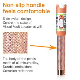 Duogalia Visual Fault Locator 30KM, VFL Fiber Optic Tester with Single Mode 9/125um FC to LC Adapter, Fiber Tester for Fiber Network Cable Test(Golden White