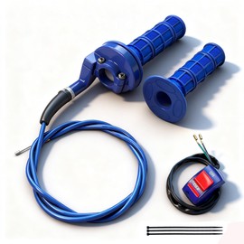 7/8 22mm Twist Throttle Accelerator Handle Grips for Pit Bike Mini Bike Throttle Cable Kit 4-Stroke Dirt Bike Pocket Bike for 50cc 90cc 110cc 125cc150cc 200cc 250cc (Blue)