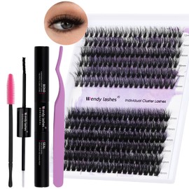 DIY lash Extension Kit 40/50D Lash Cluster Kit with 240 PCS 3D Curl 12-16mm Mixed,Individual Lashes Clusters Lash Band and Seal Cluster Lash Applicator Individual Lashes Kit(40P/50P 3D12-16mm Kit)