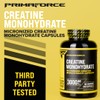 Primaforce Creatine Monohydrate Capsules - 240 Capsules, 3,000mg per Serving,