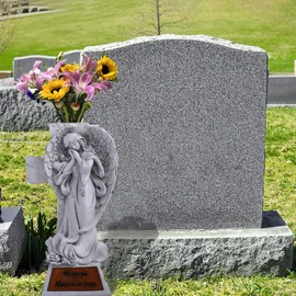 JFHEDY Angel Garden Statue Outdoor Decor, Grave Decorations for Cemetery, Solar Angel Garden Figurines Gifts for Mom Grandma or Cemetery Decorations for Grave Garden Memorial Stones