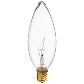 Satco Products S3782 120-Volt 25B9.5 Candelabra Base Clear Light Bulb