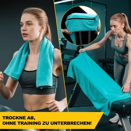 POWER GUIDANCE Fitness Towel, Sports Towel Set, Ultra Absorbent & Compact, Microfibre Sports Towel with Zip Pocket for Gym and Training, Extra Soft, Machine Washable