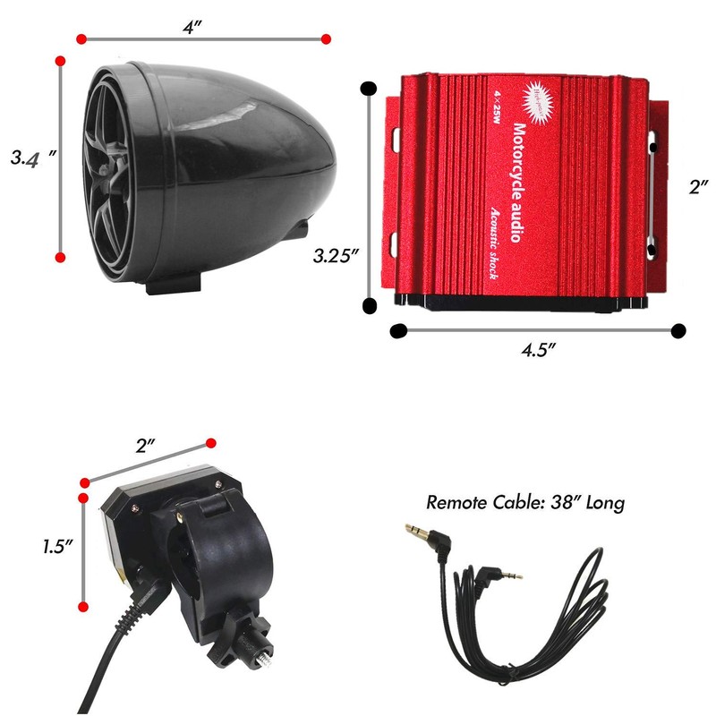 XYC UTV,ATV, Anti-Theft Bluetooth Motor Remote 3.34" Motorcycle Bluetooth Wireless