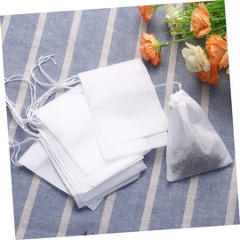 COLLBATH 100pcs 70x90mm Drawstring Tea Bags Non-Woven Empty Loose Tea Filter Bags for Potpourri