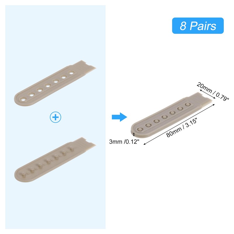 QUARKZMAN 8 Pairs Snapback Strap Cover, 7 Holes Plastic Adjustable