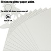 FEILIBAY 20 Sheets White Glitter Cardstock Paper, A4 Size Glitter