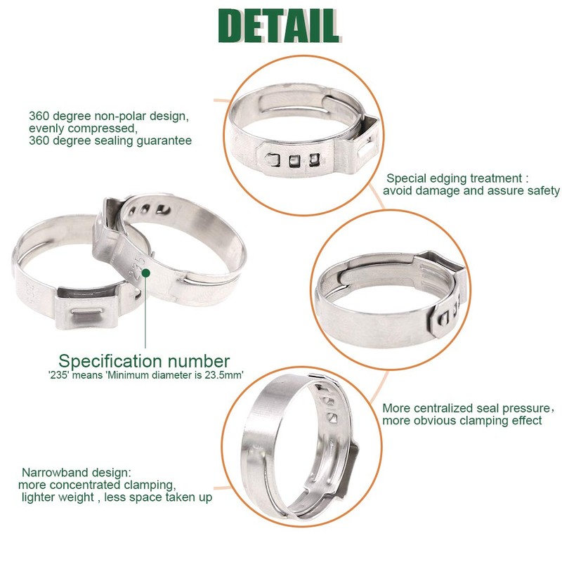 Keadic 81Pcs Single Ear Hose Clamps, 6-23.5mm Stepless Hose Clamps