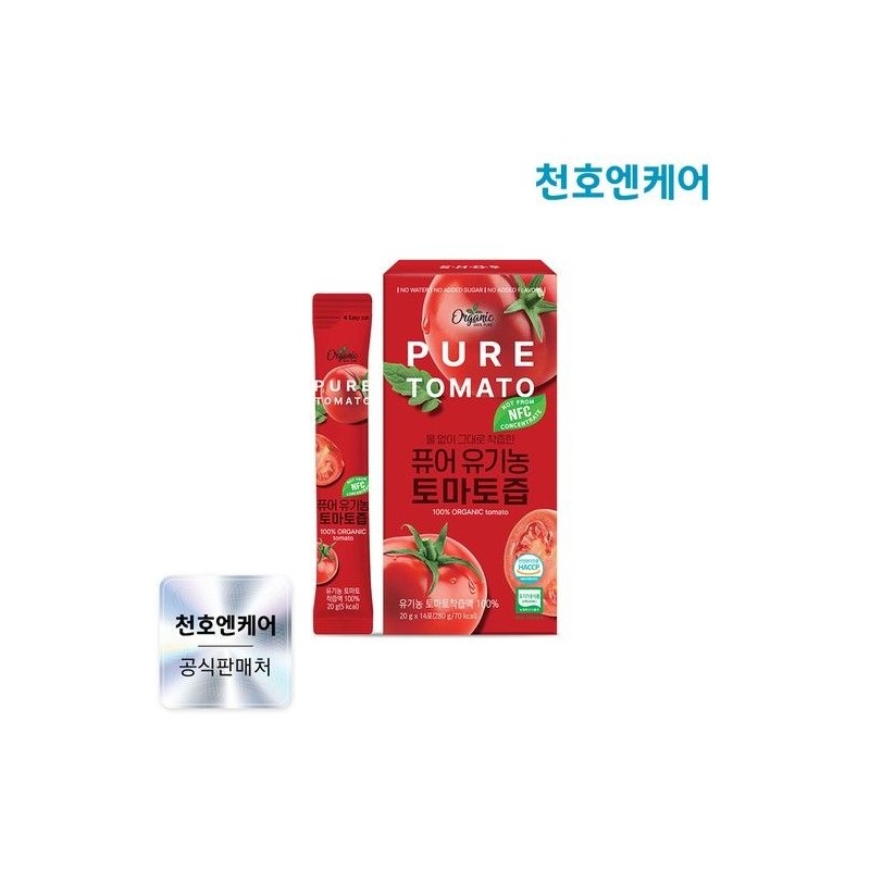퓨어 유기농 토마토즙 20g 14포 x 1박스 없음