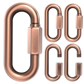 2.3" Chain Quick Links, 5 Pcs 1/4" Marine Grade Screw Chain Links, Large Opening Chain Connector Chain Coupler, 900 Lbs Capacity