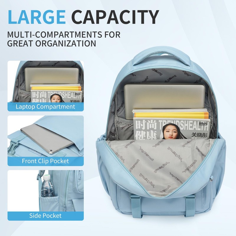SUN EIGHT 35L Waterproof School Backpack for College,Girly Backpack Lightweight