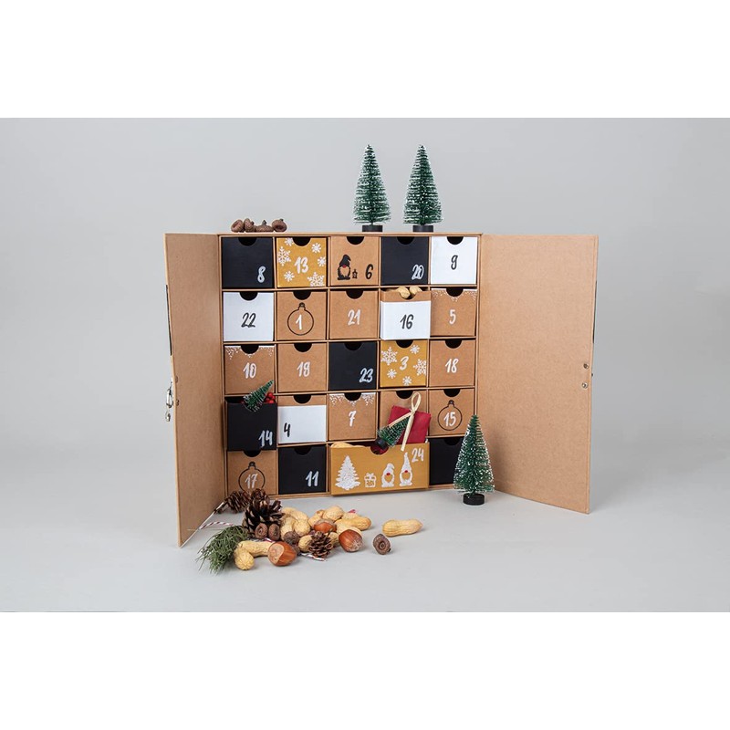 Rayher Small Papier Mache Cupboard with 24 Pull-out Drawers for