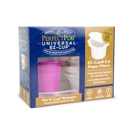 Universal EZ-Cup | Reusable Coffee Caspule by Perfect Pod – For use with 1-Stream or Multi-Stream Single Serve Coffee Brewers